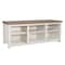 Flash Furniture Kilead Farmhouse TV Stand for up to 80in. Engineered Wood Console w/Open Storage, White w/Walnt Top GC-MBLK66-WH-GG - alternate 9
